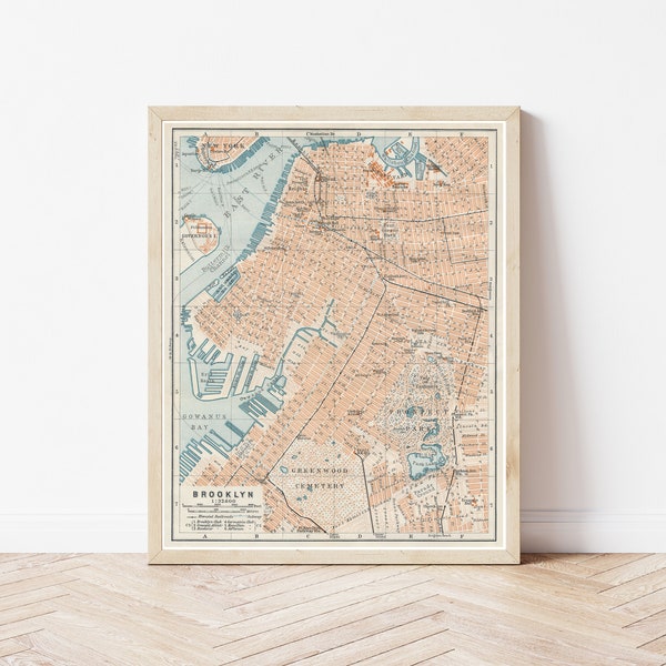 Brooklyn New York 1909 Map Fine Art Print