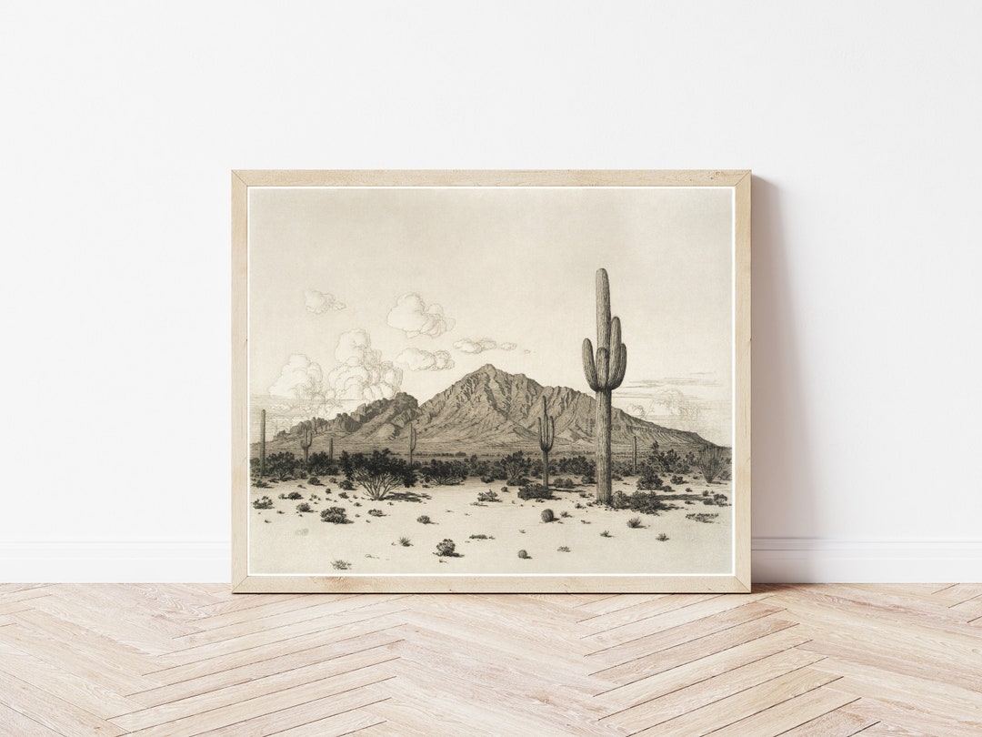 Phoenix Arizona Camelback Mountain 1926 Drawing | Fine Art Print