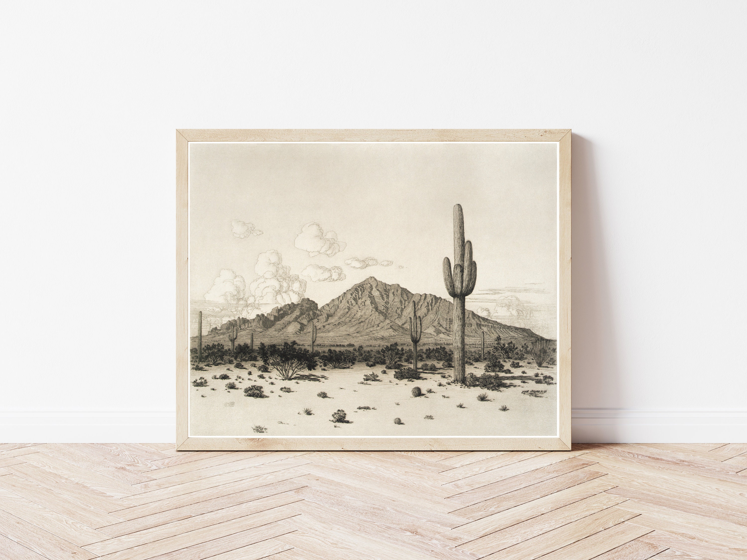 Phoenix Arizona Camelback Mountain 1926 Drawing | Fine Art Print