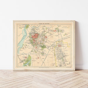 Mapa de Lahore, Pakistán, 1909 / Impresión artística