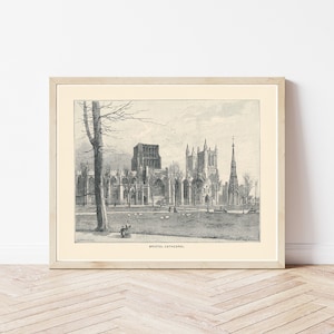 Bristol Cathedral Bristol England United Kingdom 1892 Engraving | Fine Art Print