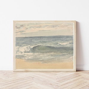 Ocean Wave & Seascape Circa 1820 Watercolor Painting | Fine Art Print