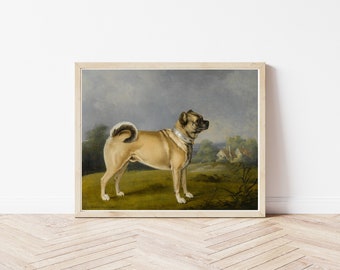 Retrato de perro carlino, 1802, pintura al óleo/impresión de bellas artes