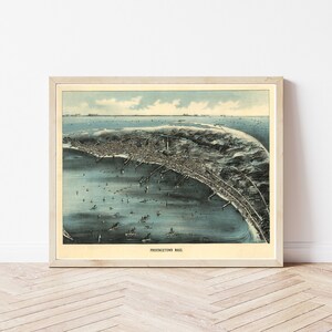Provinzstadt Massachusetts 1910 Vogelansicht | Fine Art Druck
