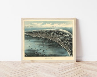 Provincetown Massachusetts 1910 Fågelperspektiv | Konsttryck