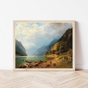 Lake Brienz Switzerland View Circa 1840 Oil Painting | Fine Art Print