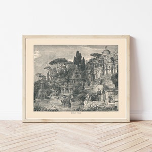 Ancient Rome Italy Roman Villa 1885 Engraving | Fine Art Print