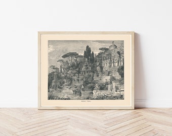 Antigua Roma Italia Roman Villa 1885 Grabado / Fine Art Print