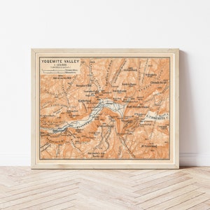 Kaart Yosemite National Park 1904 | Kunstafdruk