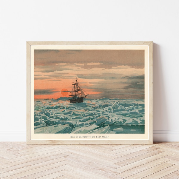 Midnight Sun Over North Polar Seas 1900 Fine Art Print