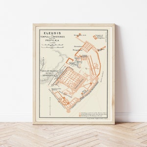 Eleusis Griechenland Tempel der Eleusinian Mysteries 1909 Karte | Fine Art Druck