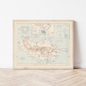 Mapa de Madeira 1901 / Impresión de bellas artes