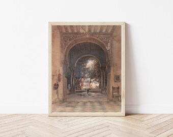 Alhambra Granada Hiszpania 1856 Akwarela | Wydruk artystyczny