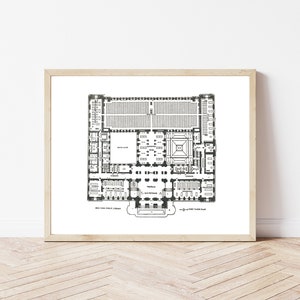New York Public Library 1916 Architectural Floor Plan | Fine Art Print