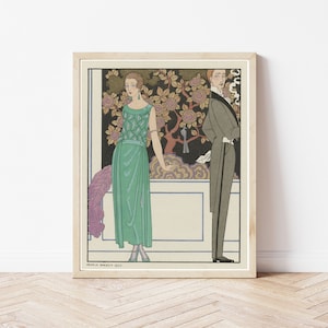 Art Deco 1920&#39;s Fashion & Style Illustration, Flapper Fashion 1920 Lithograph | Fine Art Print