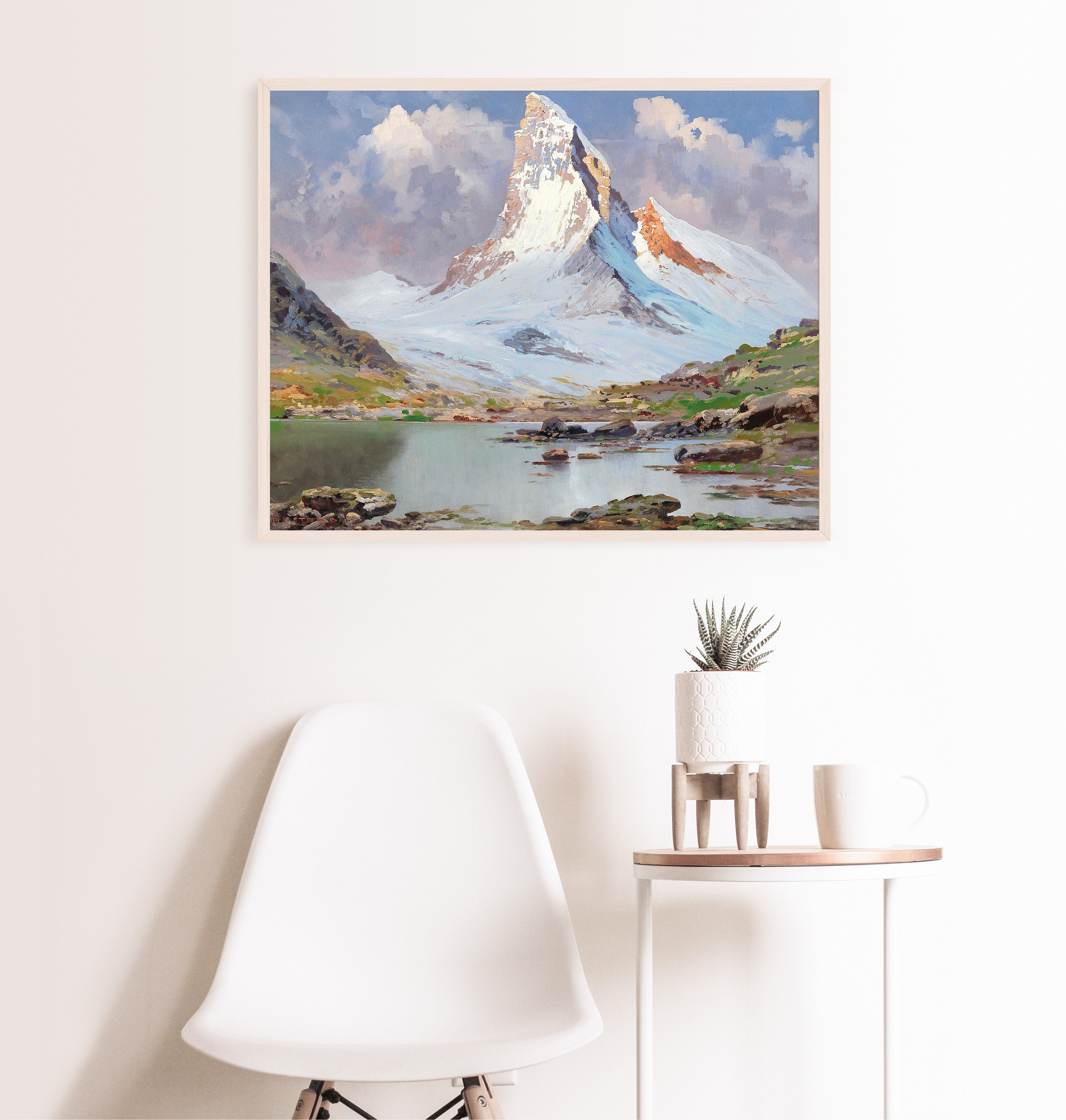 現代アートの「冬のマッターホルン」(3D painting） 現代アートの「冬のマッターホルン」(3D painting） 美術品
