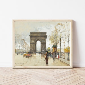 Arco del Triunfo de París, Francia, circa 1910, pintura en acuarela/impresión de bellas artes