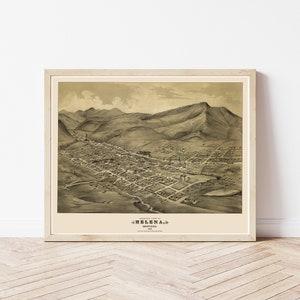 Helena Montana 1875 Vogelansicht Karte | Fine Art Druck