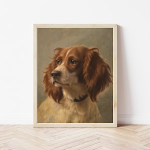 Spaniel Dog Portrait 1875 Oil Painting | Fine Art Print