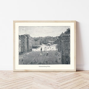Vienna Austria Schwarzenbergplatz 1906 Engraving Illustration | Fine Art Print