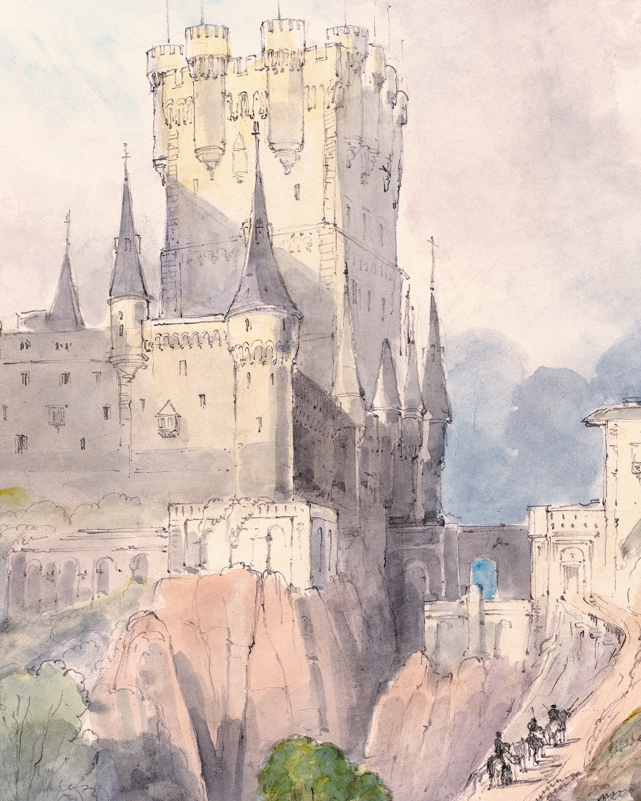 Alcazar of Segovia Print: Circa 1820 Watercolor Fine Art - Etsy