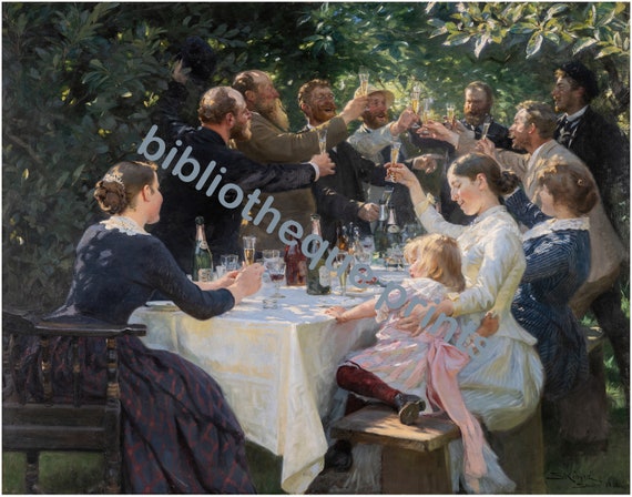 油彩画【garden party】 4号 Garden Party Celebration Toast 1888 Oil Painting | Fine Art Print