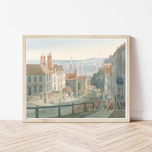 Bristol England United Kingdom View Circa 1825 Watercolor Painting | Fine Art Print
