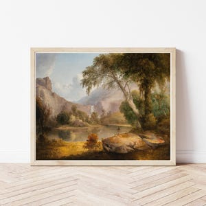 White Mountains, New Hampshire, scena naturale, 1836, dipinto a olio / stampa artistica