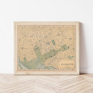 Kaart van Washington DC 1893 | Kunstafdruk