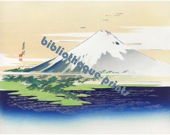 富士山 日本の景色 1910年 木版画 | ファインアートプリント - Etsy 日本