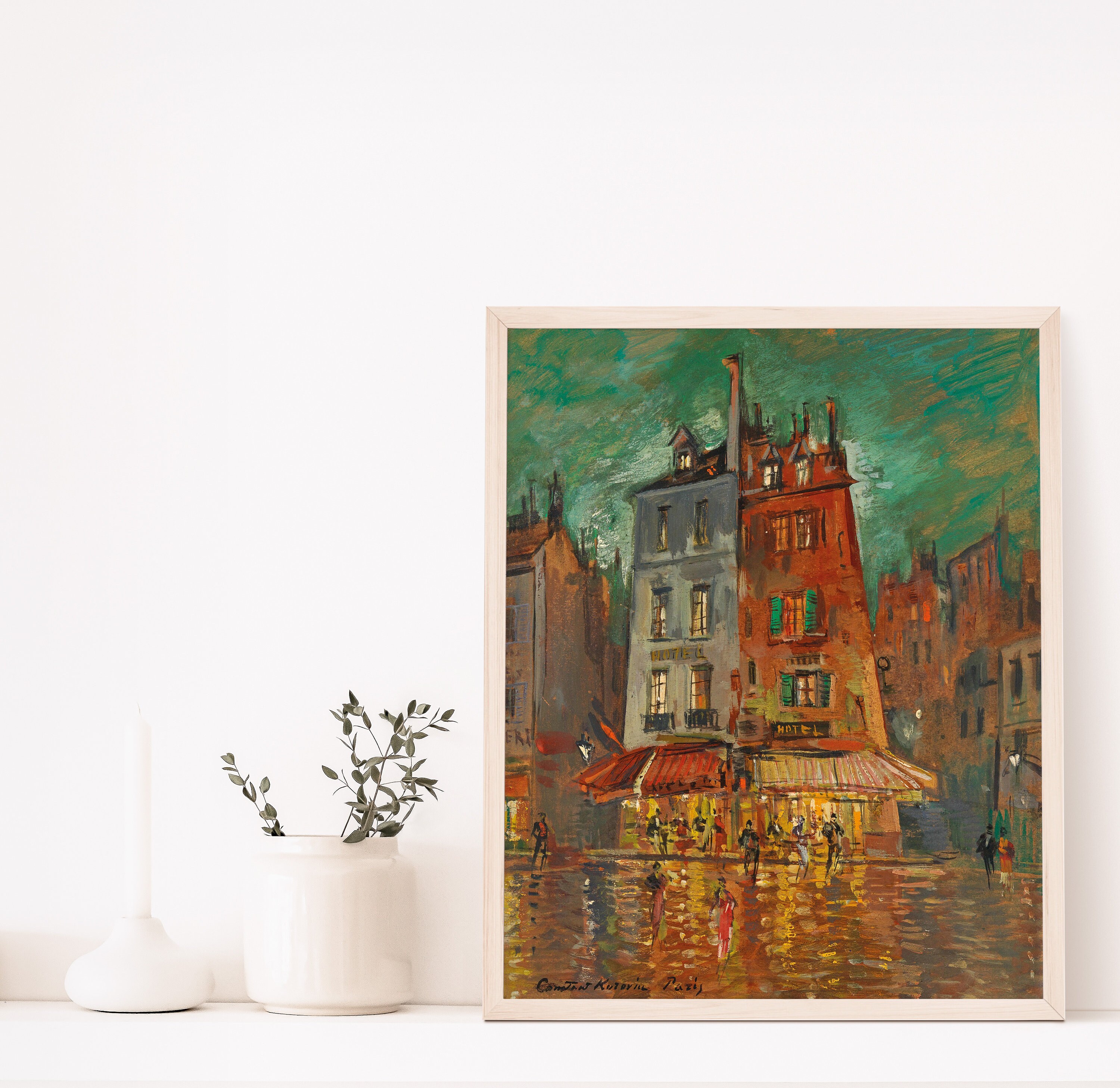 夜のパリ、フランス、1900年頃の印象派絵画 | ファインアートプリント