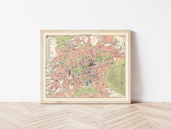 エディンバラ（スコットランド）1903年地図｜美術印刷 - Etsy 日本