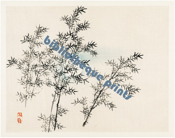 竹の枝 1913年 木版画 | ファインアートプリント - Etsy 日本