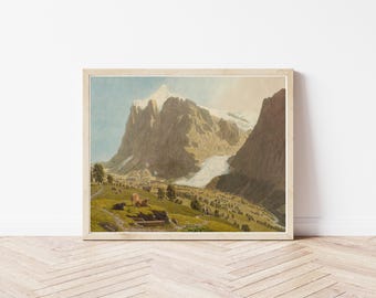 Grindelwald Switzerland & Wetterhorn Mountain Circa 1800