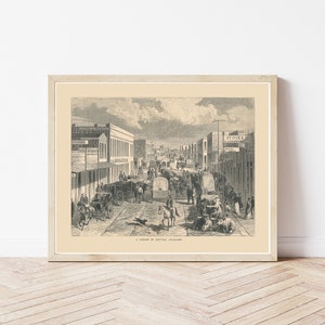 Denver Colorado Street View 1890 Engraving Illustration | Fine Art Print