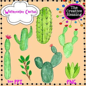 Aquarel Cactus glinsterende Clip Art