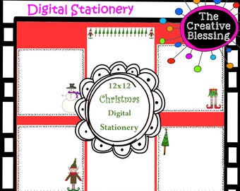 Christmas Digital Stationary Printout, instant download