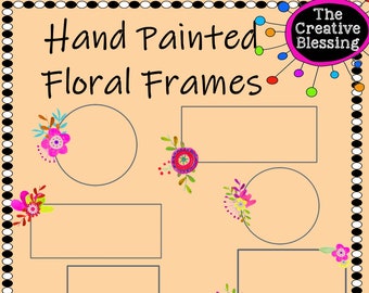 Floral Watercolor Frame Clipart, pretty digital frames, cute digital frames, nice digital frames, digital picture frames