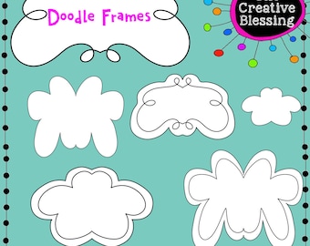 Hand Drawn Doodle Digital Frames Clip Art Digital Stickers