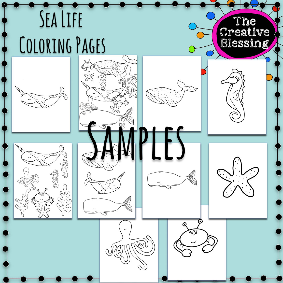 Sea Life Coloring Pages - Etsy