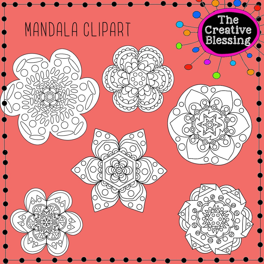 Mandala Clip Art, Hand Drawn Mandala Clipart Digital Stickers - Etsy