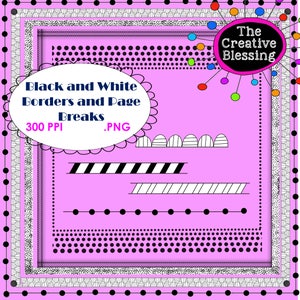 Doodle Borders Frames Clip Art Page Divider Hand Drawn Clip Art Digital Stickers