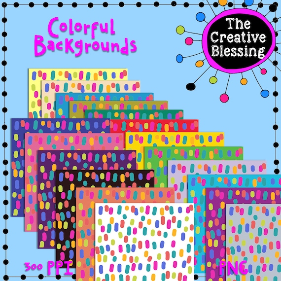 11x11 Colorful Digital Backgrounds Scrapbooking Digital Etsy
