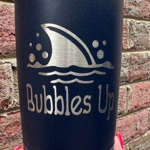 Bubbles Up is laser etched on a 20oz tumbler. Jimmy Buffett, Margaritaville, latest song, RIP Jimmy.