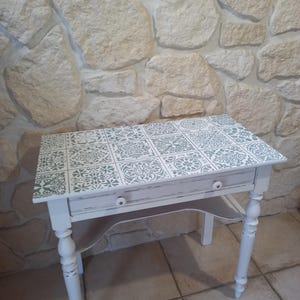 coiffeuse, table de toilette , console, création originale patinée