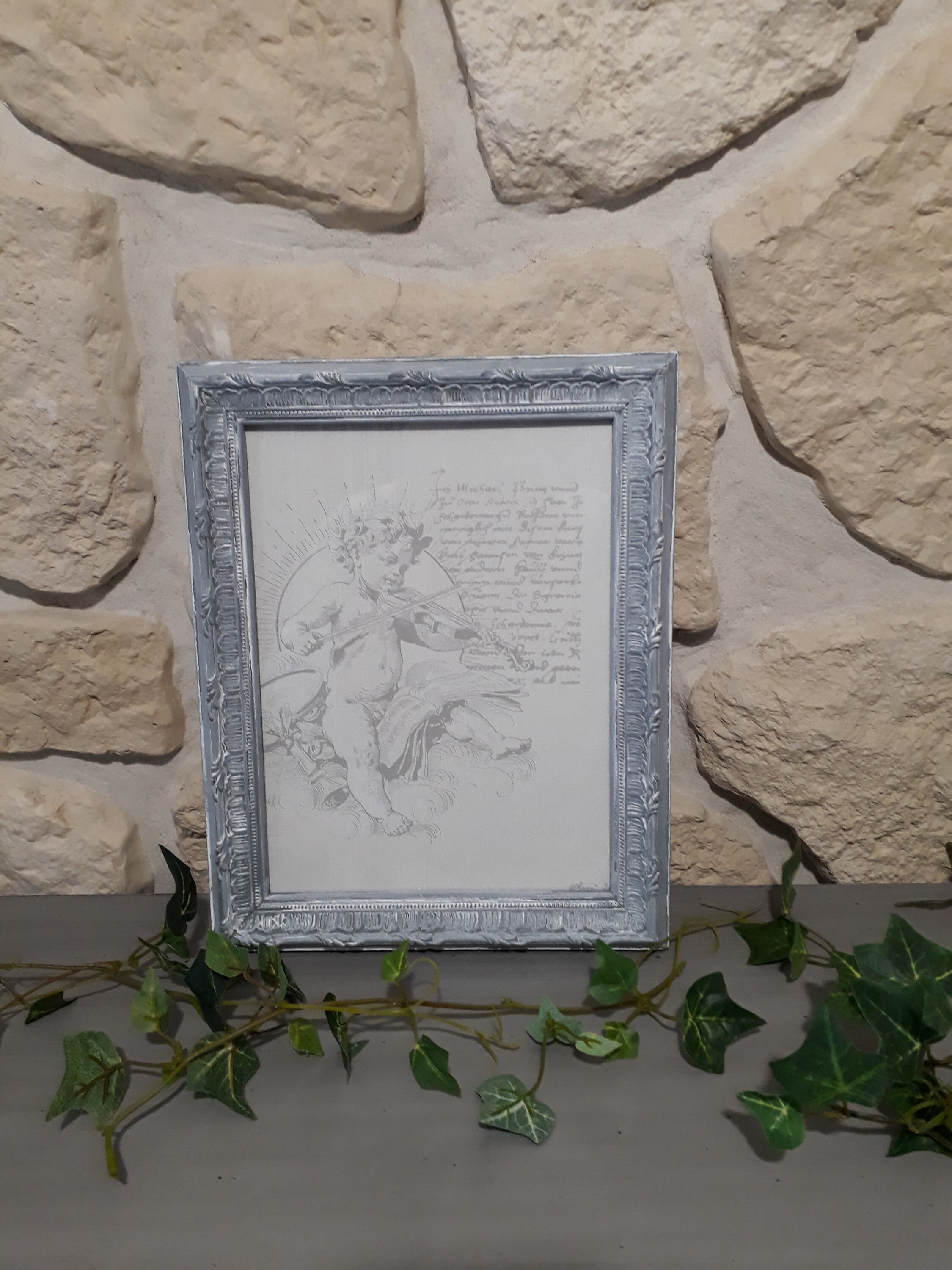 Cadre Ange Romantique Patiné à L'ancienne