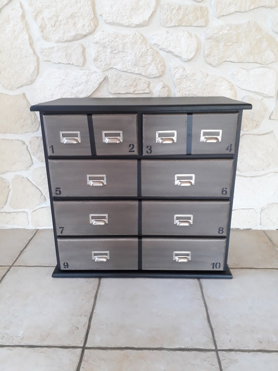 Dresser 5 Drawers Industrial Weathered Old Spirit Etsy