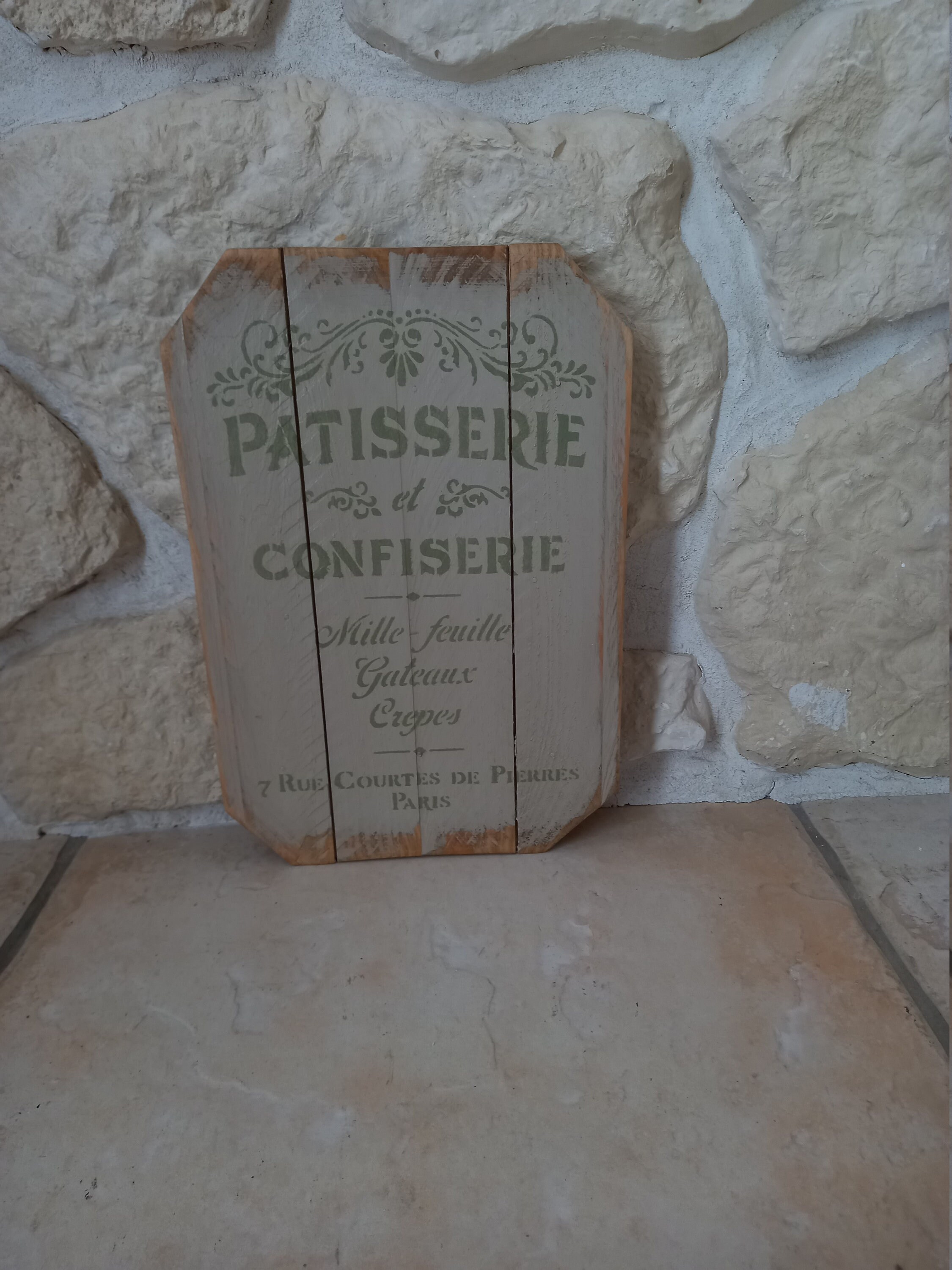 Panneau, Décoration Vintage, Dessous de Plat, Patiné à L'ancienne