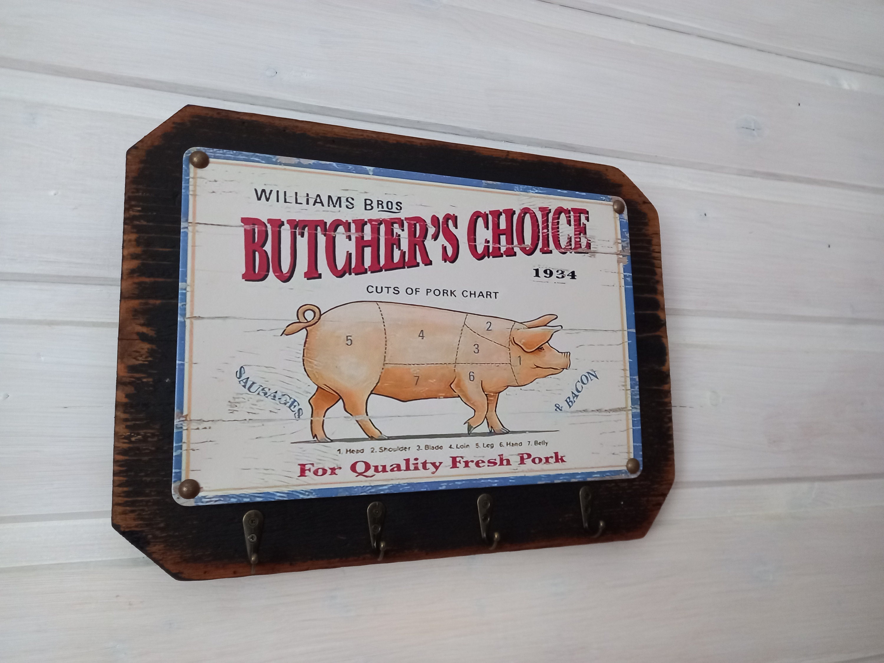 Porte Torchons, Accroche Porte Serviettes, Création Originale, Patiné à L'ancienne