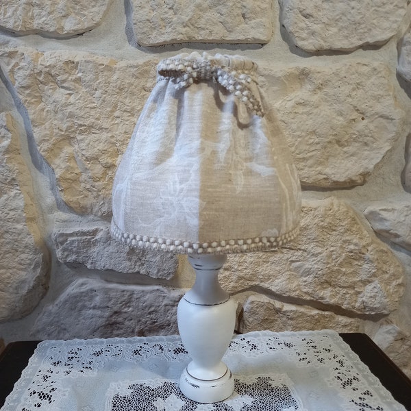 lampe de chevet création originale shabby chic patinée